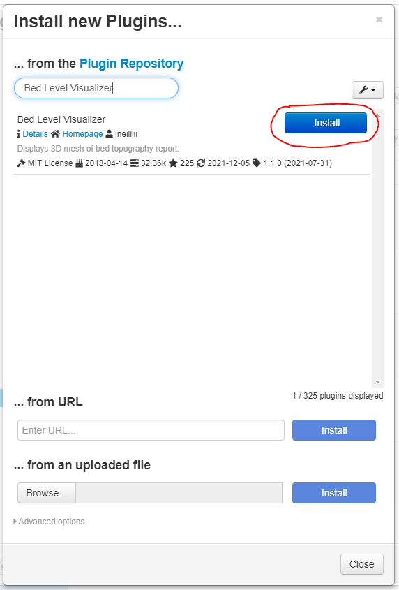 Install new plugins window